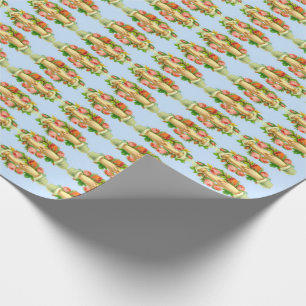 Victorian clasped hands print wrapping paper