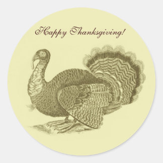 Victorian classic thanksgiving turkey round sticker