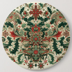 Victorian/Classic/Vintage Christmas 6 Cm Round Badge