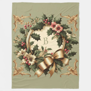 Victorian/Classic/Vintage Christmas Fleece Blanket