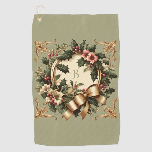 Victorian/Classic/Vintage Christmas Golf Towel (Front)