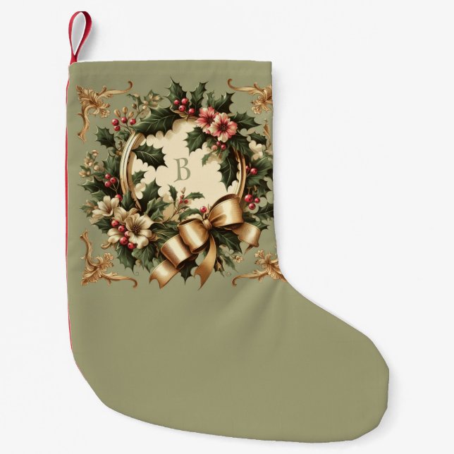 Victorian/Classic/Vintage Christmas Small Christmas Stocking (Front)