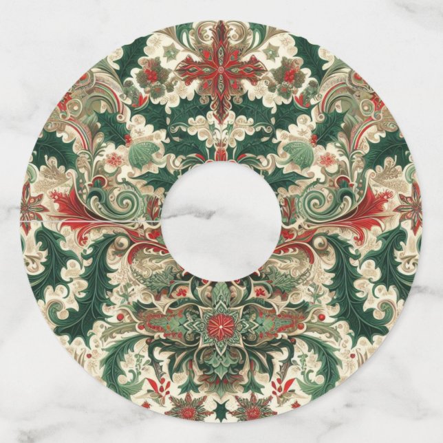 Victorian/Classic/Vintage Christmas Wine Glass Tag (Front)