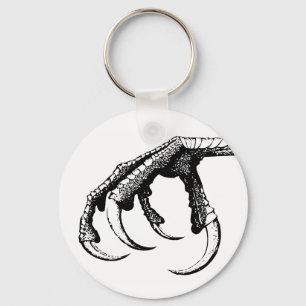 Victorian clawfoot talon black and white key ring