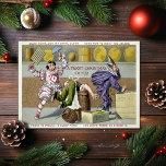 Victorian Clowns Christmas Card<br><div class="desc">Vintage Victorian clowns Christmas card.  High quality vintage image.</div>