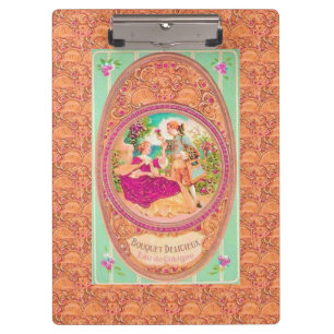 Victorian colonial French floral perfume label Clipboard