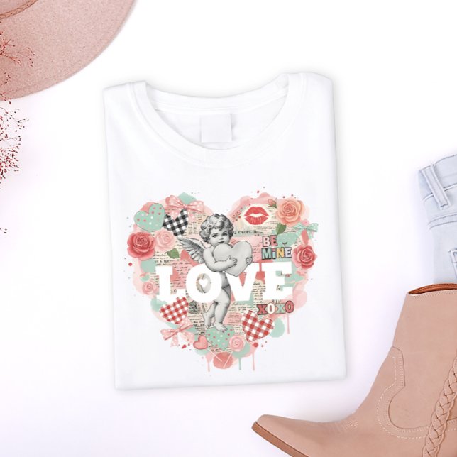 Victorian Coquette Cherub Angel Aesthetic Heart T-Shirt (Creator Uploaded)