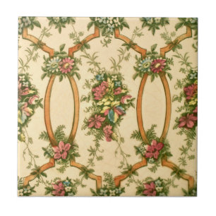 Victorian Corn Bros. Overall Floral Pattern Repro Tile