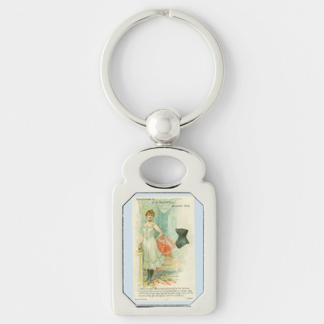 Victorian Corset Advertisement Key Ring (Front)
