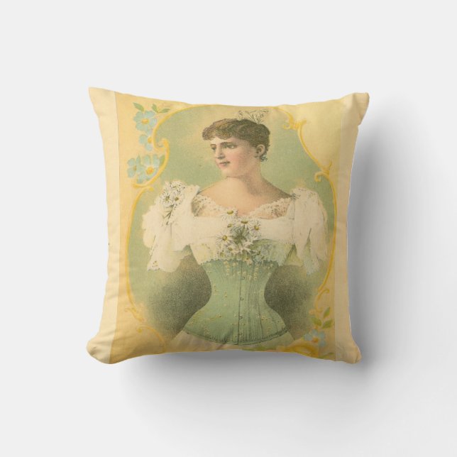 Victorian Corset advertisements Cushion (Front)