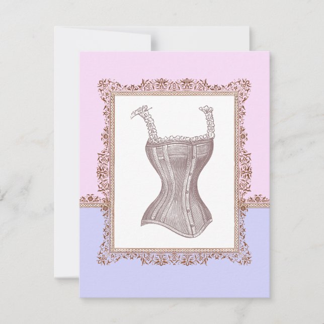 Victorian Corset Lingerie Bridal Shower Invitation (Front)