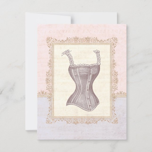 Victorian Corset Lingerie Bridal Shower Invitation (Front)