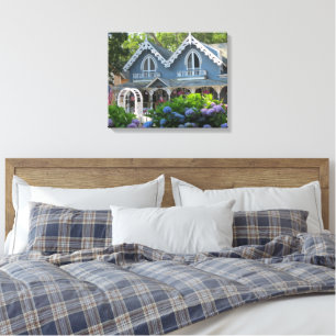 Victorian Cottage in Blue - Martha's Vineyard Canvas Print