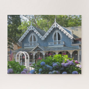 Victorian Cottage in Blue - Martha's Vineyard Jigsaw Puzzle