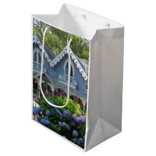 Victorian Cottage in Blue - Martha's Vineyard Medium Gift Bag