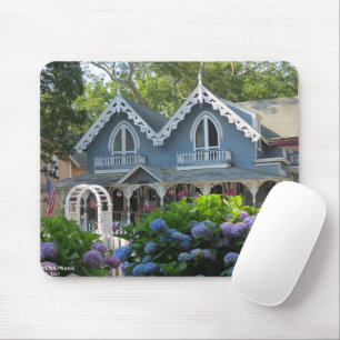 Victorian Cottage in Blue - Martha's Vineyard Mouse Mat