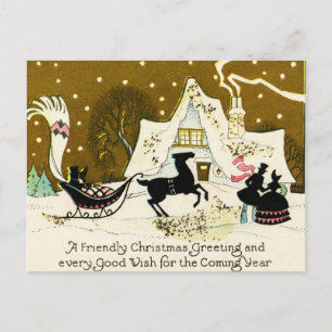 Victorian Country Christmas Postcard