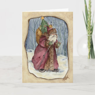 VICTORIAN COUNTRY SANTA HOLIDAY CARD