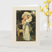 Victorian Couple Anniversary or Wedding Card (Yellow Flower)
