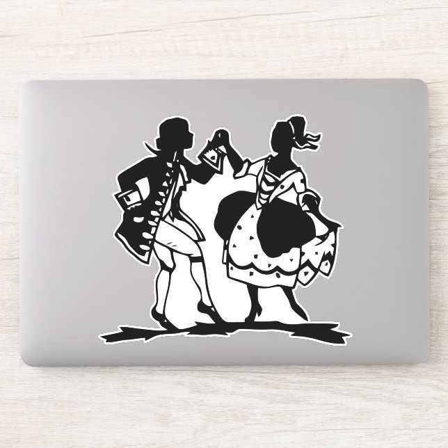 Victorian Couple Dancing Silhouette Art (Computer)