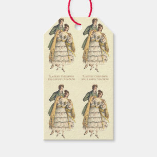 Victorian Couple Vintage Christmas Gift Tags