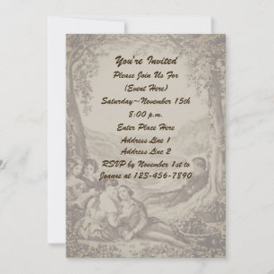 Victorian Couples On A Picnic Party Invitation