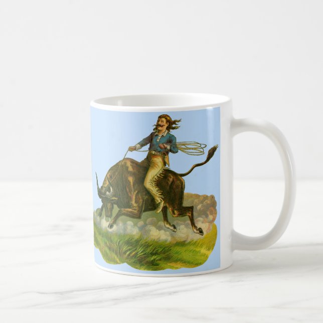 Victorian cowboy bull rider coffee mug (Right)