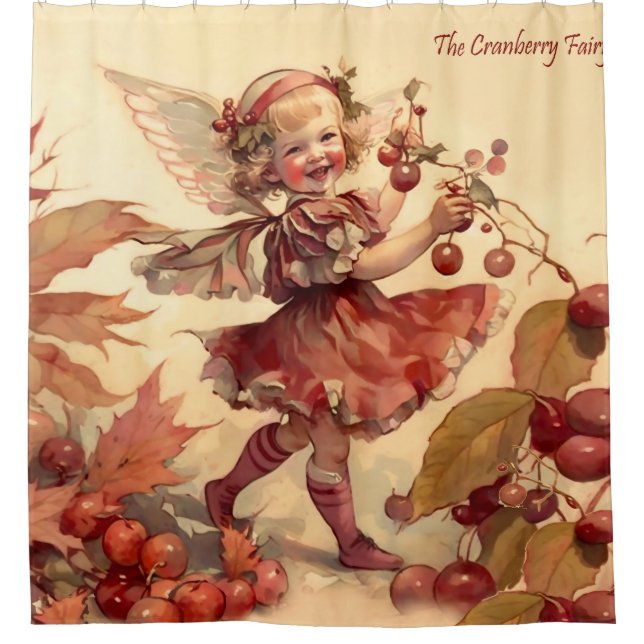 Victorian “Cranberry Fairy"   Shower Curtain (Front)