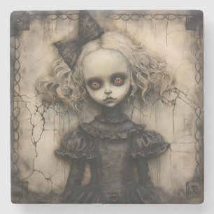 Victorian Creepy Doll Stone Coaster