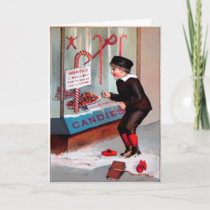 Victorian Creepy Lick Me Holiday Card