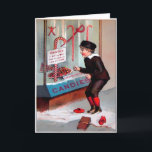 Victorian Creepy Lick Me Holiday Card<br><div class="desc">Victorian Christmas card featuring a "lick me" creepy candy sign. Custom restored,  high quality vintage image.</div>