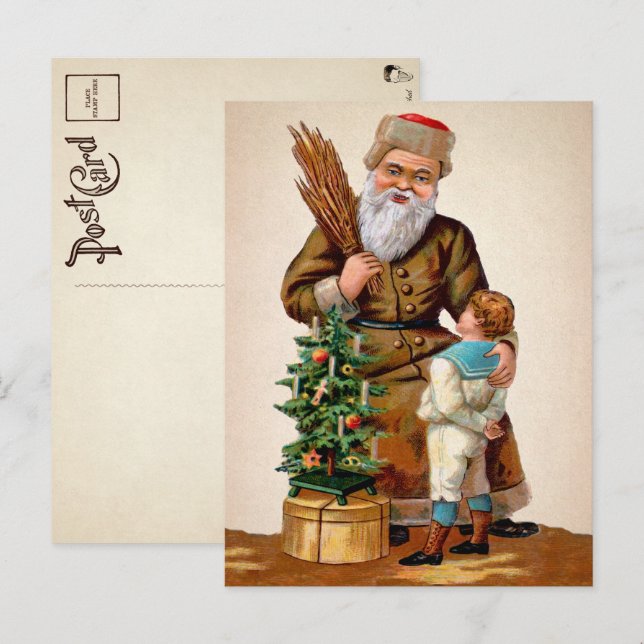 Victorian Creepy  Santa Postcard (Front/Back)