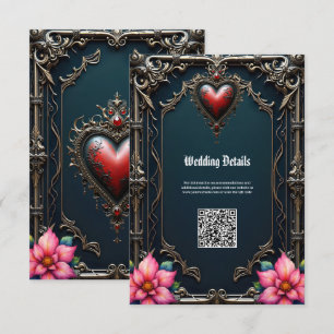 Victorian Crimson Gothic Heart Enclosure Card