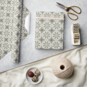 Victorian Crosshatch Christmas: Textile Design Wrapping Paper