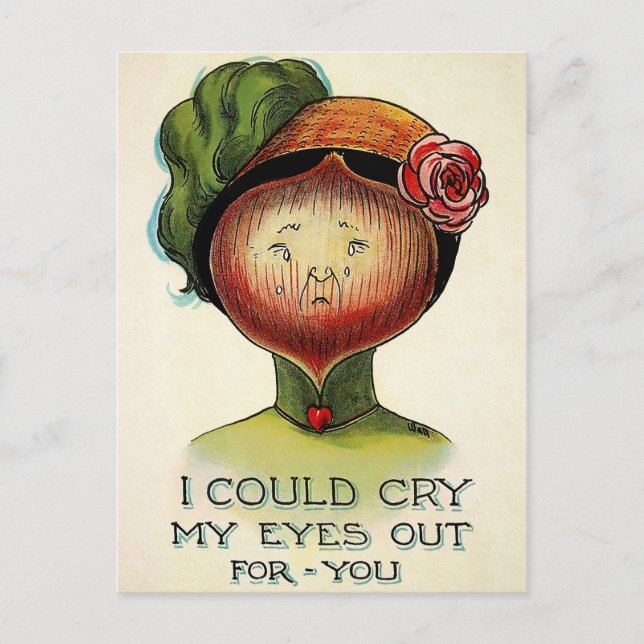 Victorian Crying Onion Postcard (Front)