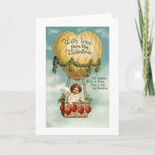 Victorian Cupid Balloon Valentine's Day Card