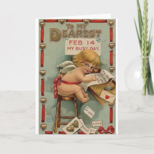Victorian Cupid Love Letter Valentine's Day Card