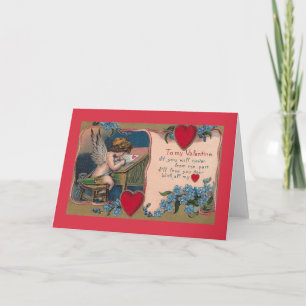 Victorian Cupid Valentine Greeting Card
