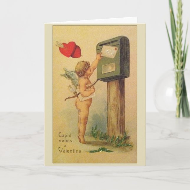 Victorian Cupid Valentine's Day Card (Front)