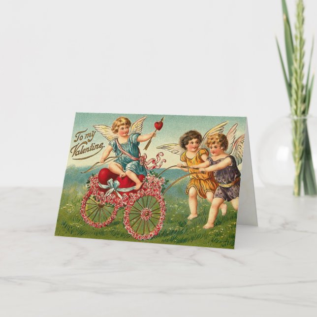 Victorian Cupid Valentine's Day Card (Front)