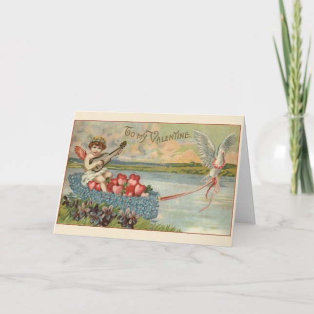 Victorian Cupid Valentine's Day Greeting Card (Front)