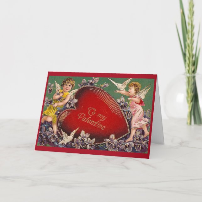 Victorian Cupids Valentine's Day Greeting Card (Front)