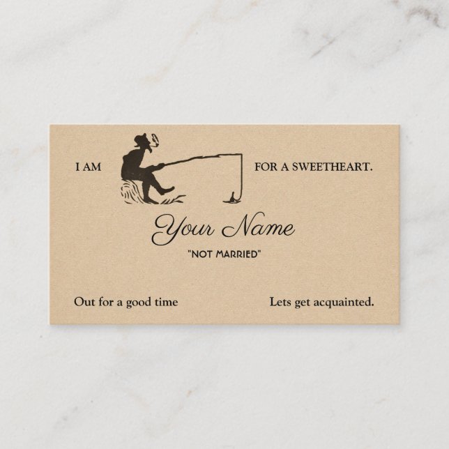 Victorian Customisable Fishing Acquaintance Card (Front)
