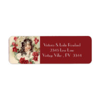 Victorian cutie with red roses
