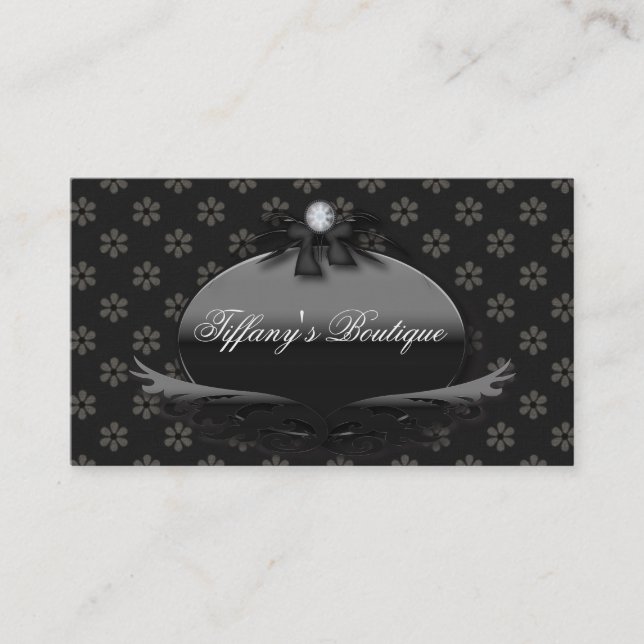 Victorian Daisy Damask Fashion Business Cards (Front)