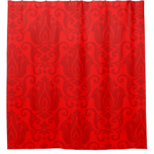 victorian damask antique red wallpaper ornate shower curtain