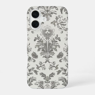 Victorian Damask Floral White Vintage iPhone 16 Case