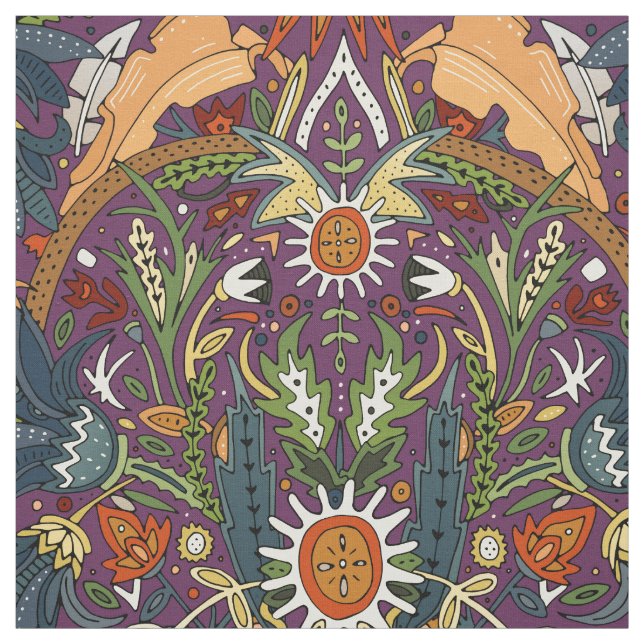 Victorian damask purple fabric (Swatch)