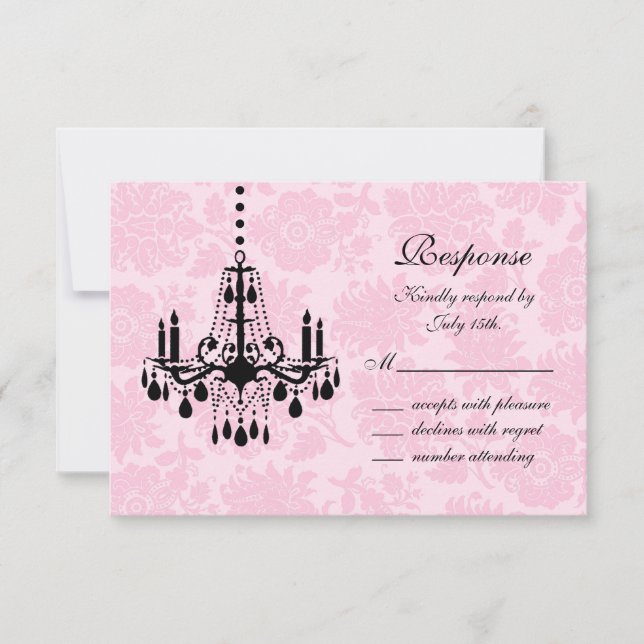 Victorian Damask  RSVP Card (Front)