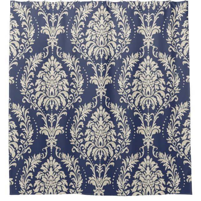 Victorian Damask Wallpaper Vintage Pattern Shower Curtain (Front)